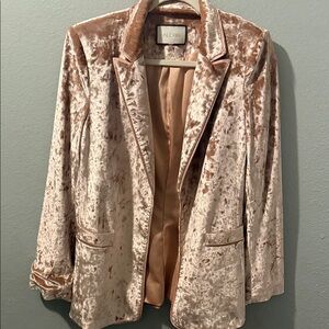 Alexie Women's crushed Velvet Blazer - blush in color